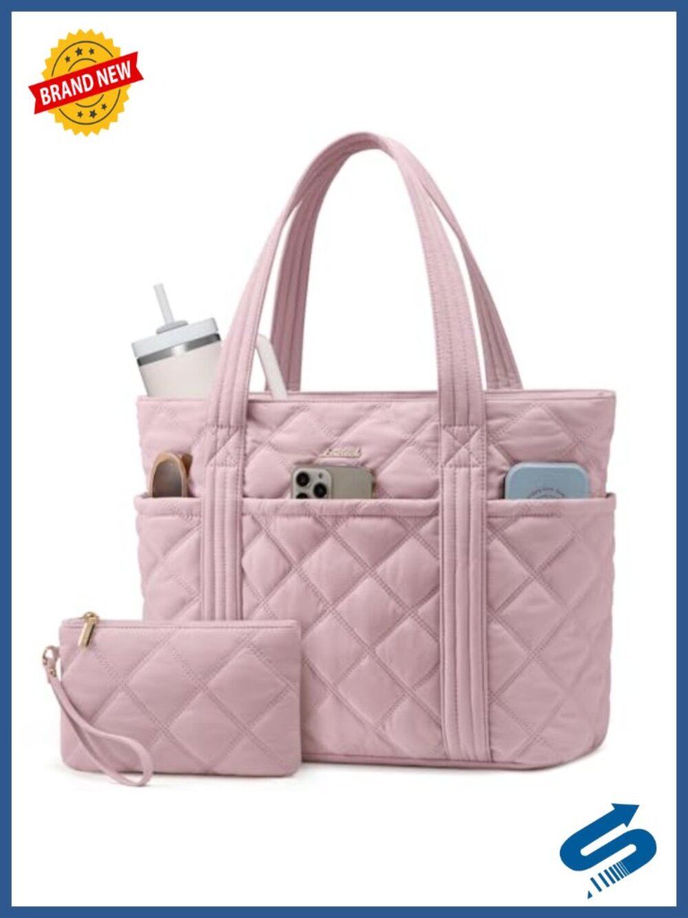 LOVEVOOK Puffer Tote Bag Women 15.6" Laptop Work Travel